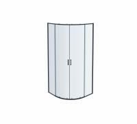 AQ ARI RO10020BL Душевой уголок 1/4 круга, двери раздвижные 1000x1000x2000, профиль черный, стекло прозрачное AQ ARI RO10020BL Душевой уголок 1/4 круга, двери раздвижные 1000x1000x2000, профиль черный, стекло прозрачное