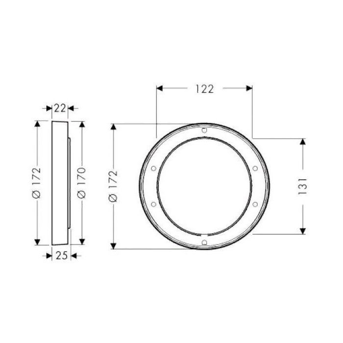 Удлинитель наружной части, Hansgrohe, ibox, диаметр 170 мм, цвет хром Удлинитель наружной части, Hansgrohe, ibox, диаметр 170 мм, цвет хром