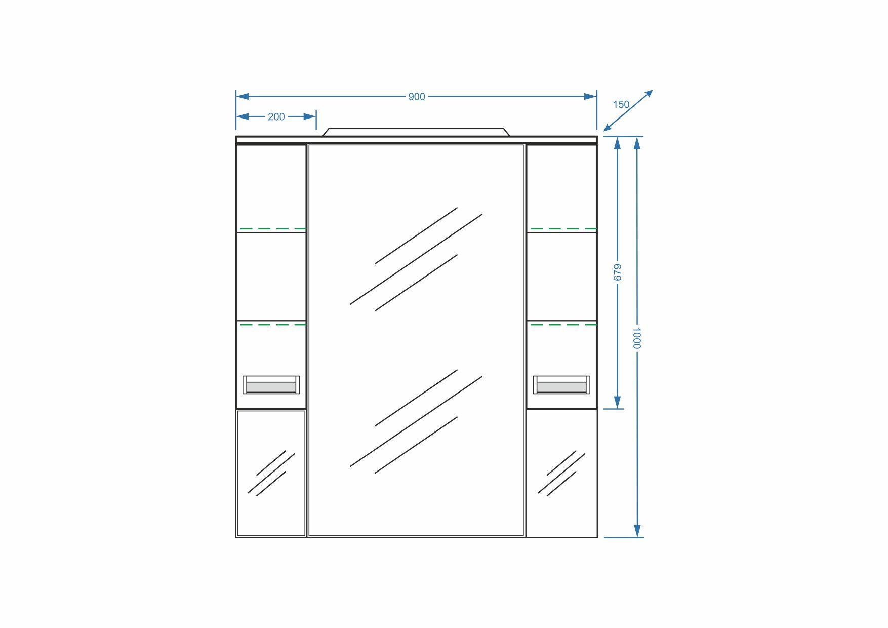 Зеркало-шкаф "Фиора 90/С"