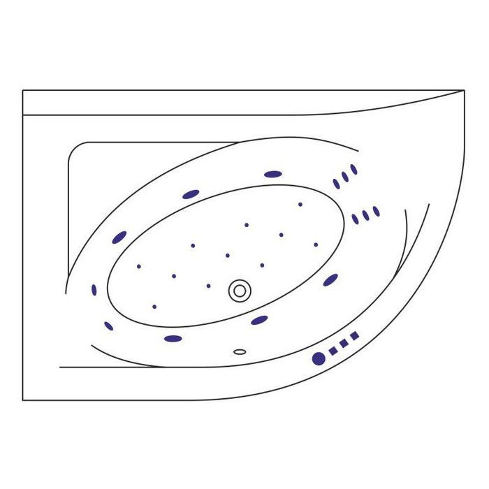 Ванна EXCELLENT Aquarella 150x100 (левая) "ULTRA" (хром)
