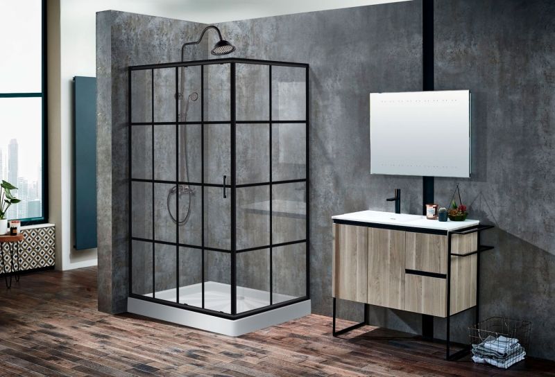 Душевой уголок Cerutti SPA Muza 120x80 профиль Черный стекло прозрачное с рисунком Душевой уголок Cerutti SPA Muza 120x80 профиль Черный стекло прозрачное с рисунком