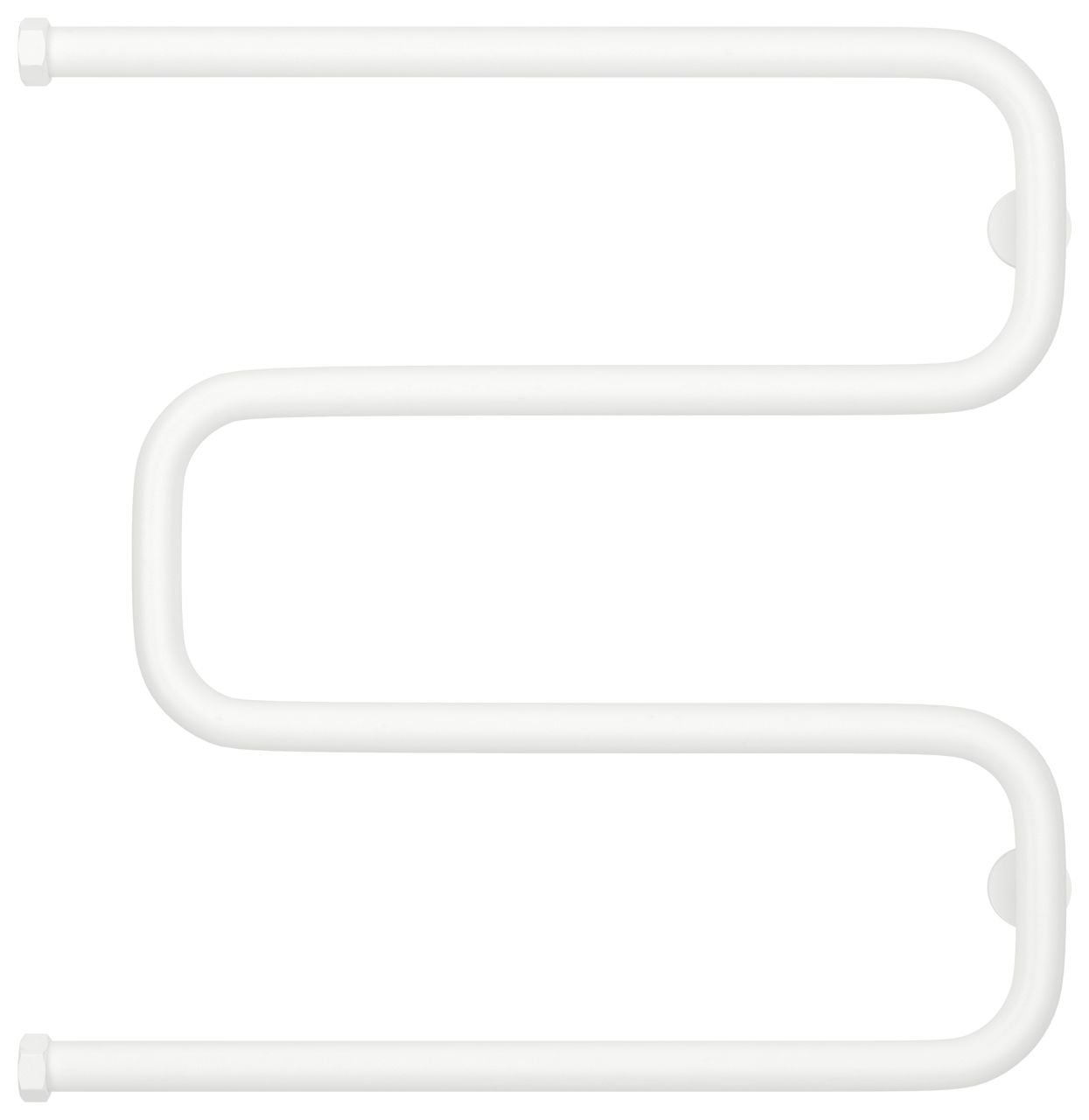 Полотенцесушитель водяной Ш-обр. 600х600 Н. Г. 1" (Матовый белый)