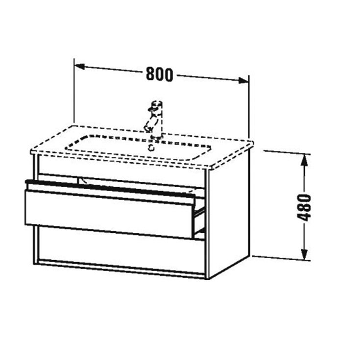 Duravit Me by Starck Раковина для мебели 830х490 мм с 1 отв под смеситель, цвет белый