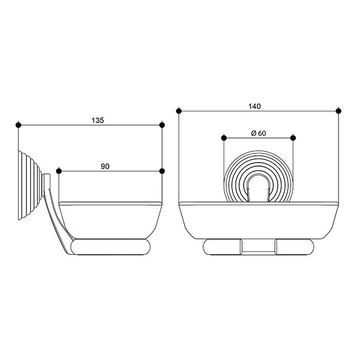 Bongio Impero Мыльница подвесная, 140х135 мм, цвет хром