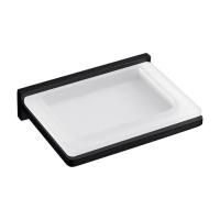 Colombo Look Мыльница подвесная, цвет: чёрный матовый/матовое стекло Colombo Look Мыльница подвесная, цвет: чёрный матовый/матовое стекло