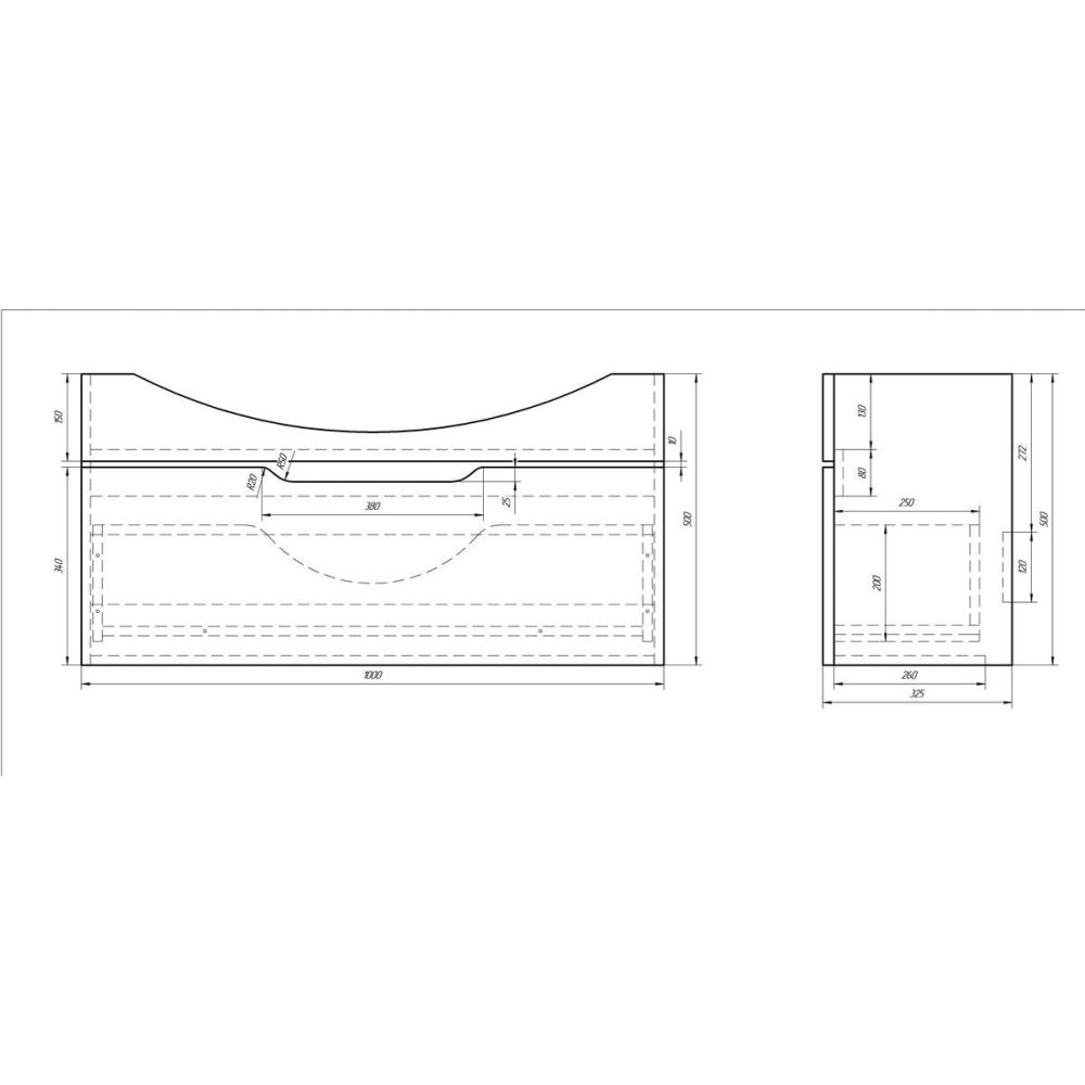 Тумба с раковиной подвесная Dreja Laguna 105 см, белый, артикул 99-0104-com