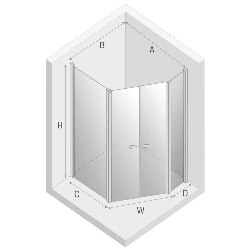 Душевое ограждение NEW TRENDY NEW SOLEO  100x80x195 K-0611 (хром)