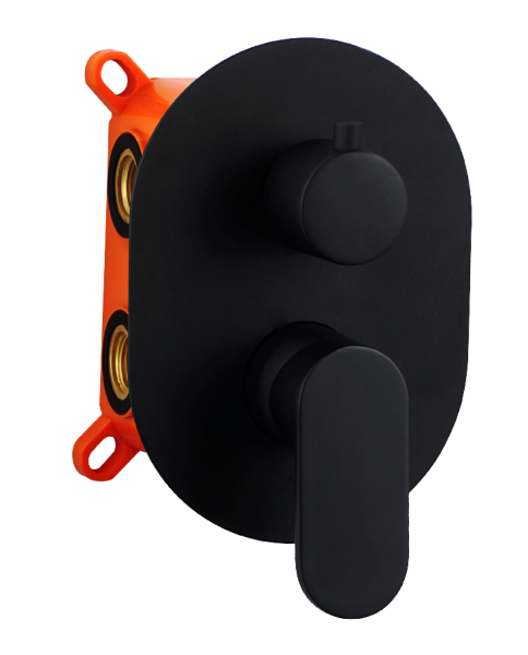 AQG Beta, встраиваемый смеситель для душа на 3 выхода, с дивертером, цвет черный матовый