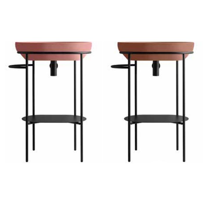 Globo Ring Консоль напольная 65x42 h84,5 под раковину B6O61, с полотенцедержателем, цвет черный матовый, артикул OP001RAR