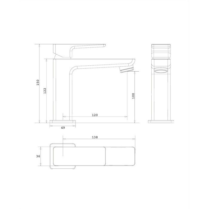 Смеситель для умывальника с донным клапаном OMNIRES PARMA PM7411IN (инокс)