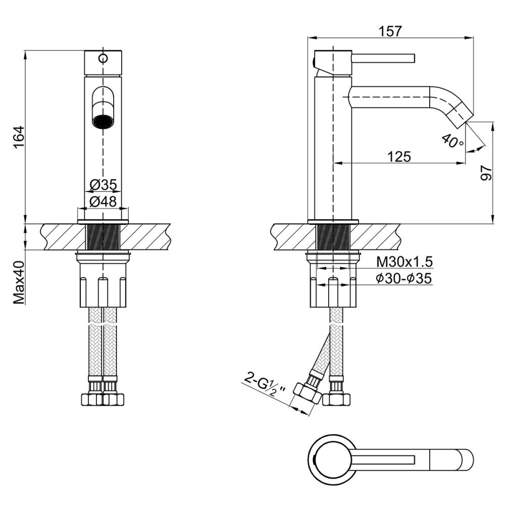 Смеситель Lemark Kalina для раковины (LMF-2112S-GM), артикул LMF-2112S-GM