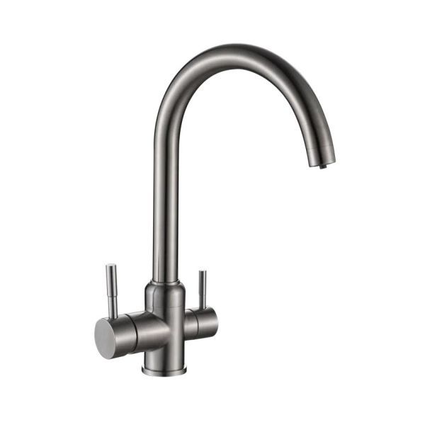 Смеситель для кухни Ulgran U-020, нержавеющая сталь