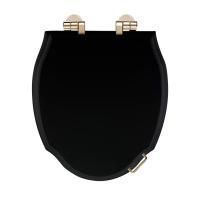 Devon Westminster Сиденье для унитаза из массива дуба, цвет: темный/петли золото светлое