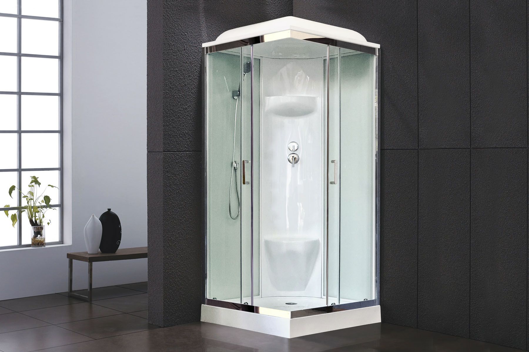 Душевая кабина Royal Bath RB 90HP6-WT-CH (белое/прозрачное) Душевая кабина Royal Bath RB 90HP6-WT-CH (белое/прозрачное)