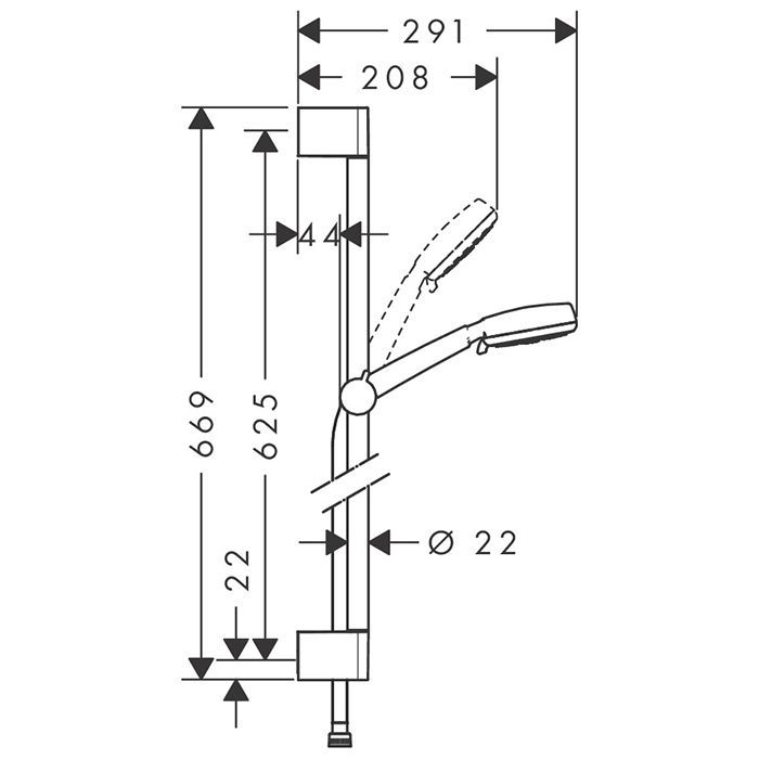 HG Crometta Vario Душевой набор: штанга 650mm, ручной душ 100, 4jet (Rain, обычная, Shampoo, массажная), EcoSmart, шланг, цвет: белый/хром HG Crometta Vario Душевой набор: штанга 650mm, ручной душ 100, 4jet (Rain, обычная, Shampoo, массажная), EcoSmart, шланг, цвет: белый/хром