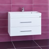 Тумба под раковину Санта Вегас 80 см, 226022, 2 ящика, подвесная, белый (ум. Classic 80 литой мрамор)