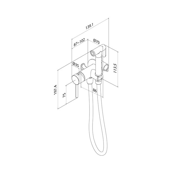Встраиваемый смеситель с гигиеническим душем, матовый хром, IDDIS, 005BCR0i08, артикул 005BCR0i08
