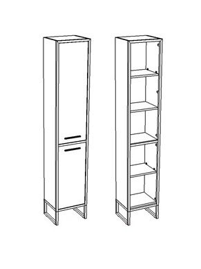 Шкаф-пенал "Айрон 35", черный/антик