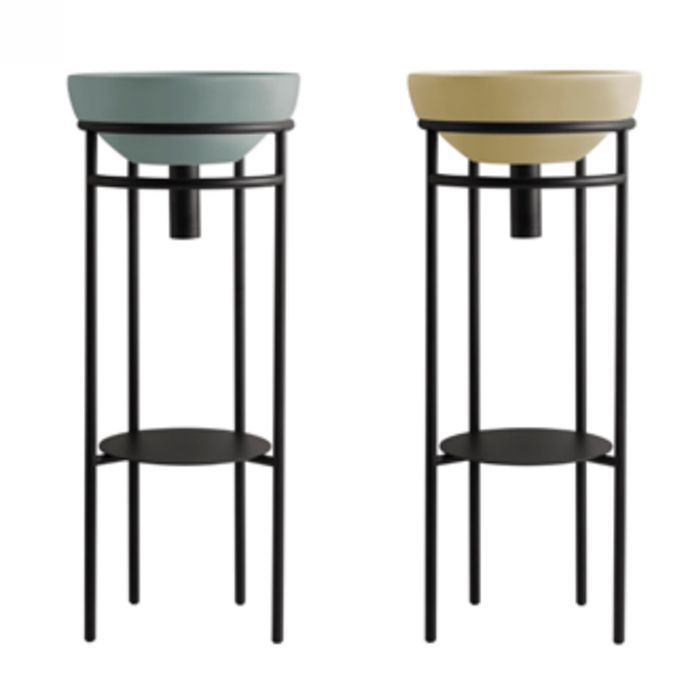 Globo Ring Консоль напольная 35x38 h84,5 под раковину B6T38, с полотенцедержателем, цвет черный матовый, артикул OP003RAR