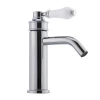 ERMITAGE MINI Смеситель для раковины моноком., ручка сверху, белый/хром