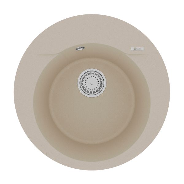 Кухонная мойка Lemark SULA 500 врезная круглая из кварцгранита круглая цвет: Бежевый (9910002)