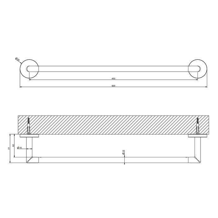 Gessi Tondo Полотенцедержатель, 45 см, цвет: Black XL Gessi Tondo Полотенцедержатель, 45 см, цвет: Black XL