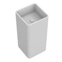 MOMA TUBE TOWER Раковина 400х400 мм., отдельностоящая, слив в пол, с донным клапаном, цвет белый матовый