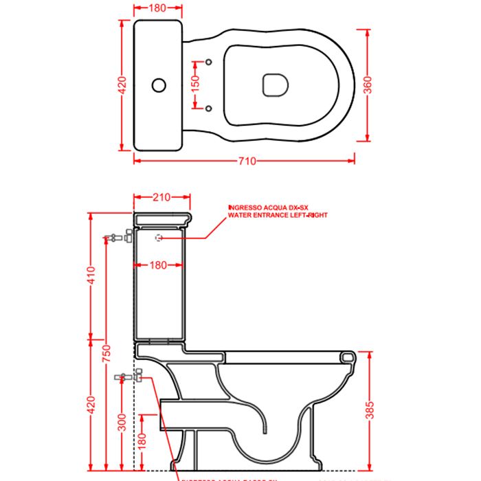 Artceram HERMITAGE Бачок для напольного унитаза 42х41см, цвет: черный