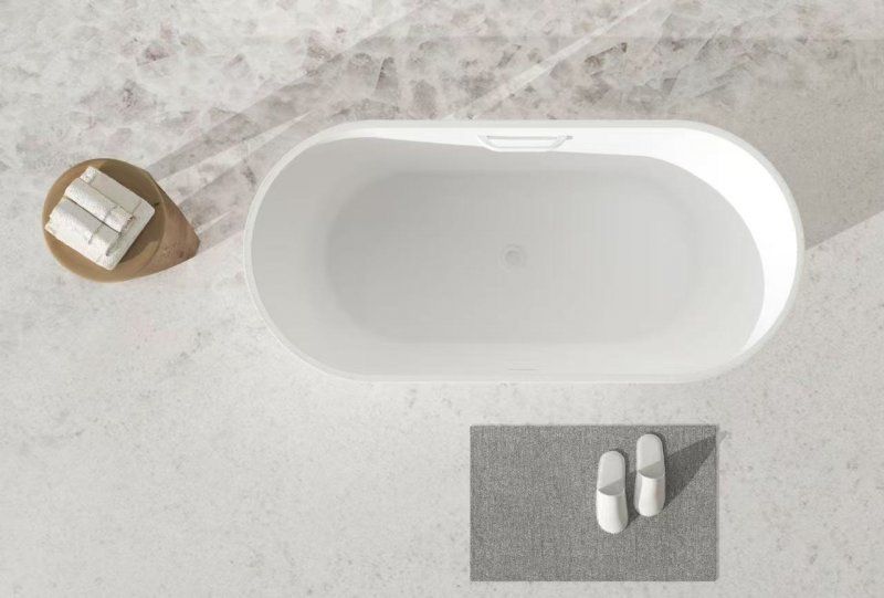 Ванна из искусственного камня Solid Surface 1700x750x530, с ручкой CEZARES CZR-COMFORT-170-75-53-SSB-HND, артикул CZR-COMFORT-170-75-53-SSB-HND