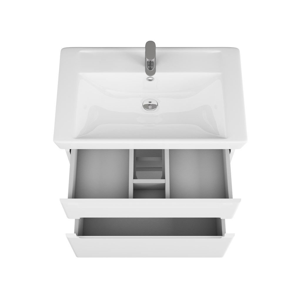 Тумба Nyborg 80, 2 ящика, белая