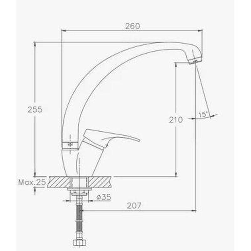Смеситель для кухни D-Lin D150405-C, белый