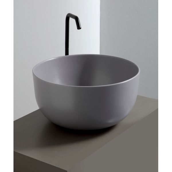 White Ceramic Dome, накладная круглая раковина Ø44,5x24h см, цвет серый матовый, артикул W0307FM