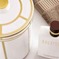 THG ITHAQUE DECOR OR Керамическая банка с крышкой, декор золото, цвет белый