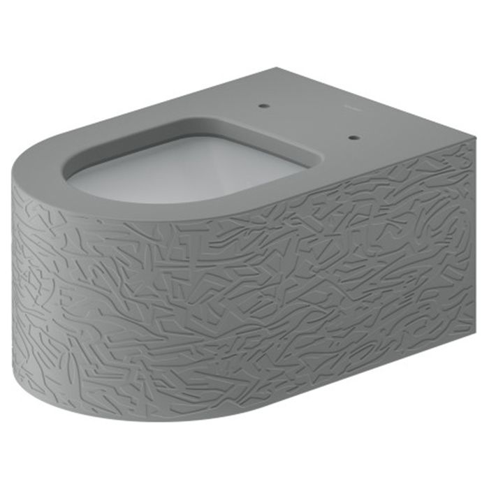 Duravit  Millio Унитаз подвесной  декор &quot;Pattern&quot;  370х570 мм, крепление в компл.,цвет светло-серый матовый