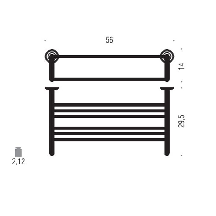 Colombo Hermitag Полотенцедержатель большой, 56х14см, подвесной, цвет: PVD золото Colombo Hermitag Полотенцедержатель большой, 56х14см, подвесной, цвет: PVD золото