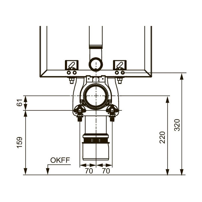 TECEone монтажный комплект для установки в застенные модули TECEbox для кирпичных стен