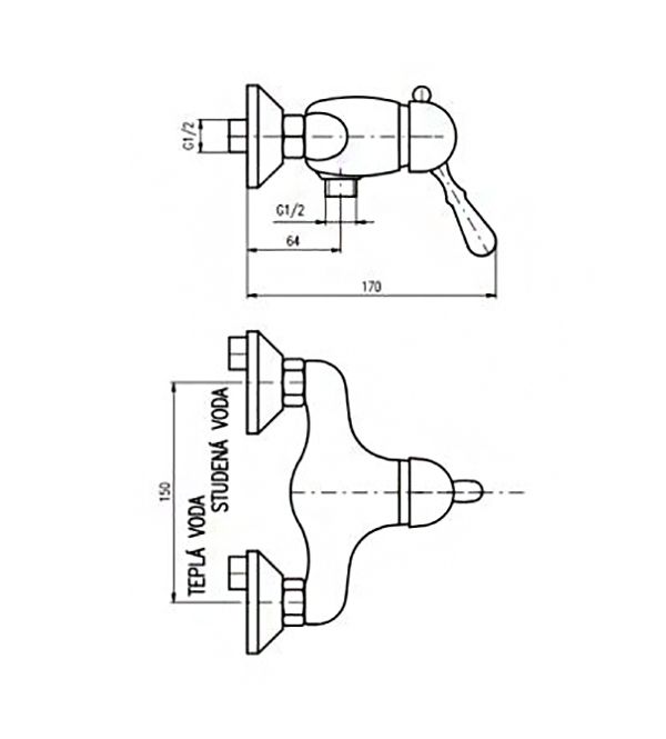 Смеситель для душа Rav Slezak Labe L081.5Z
