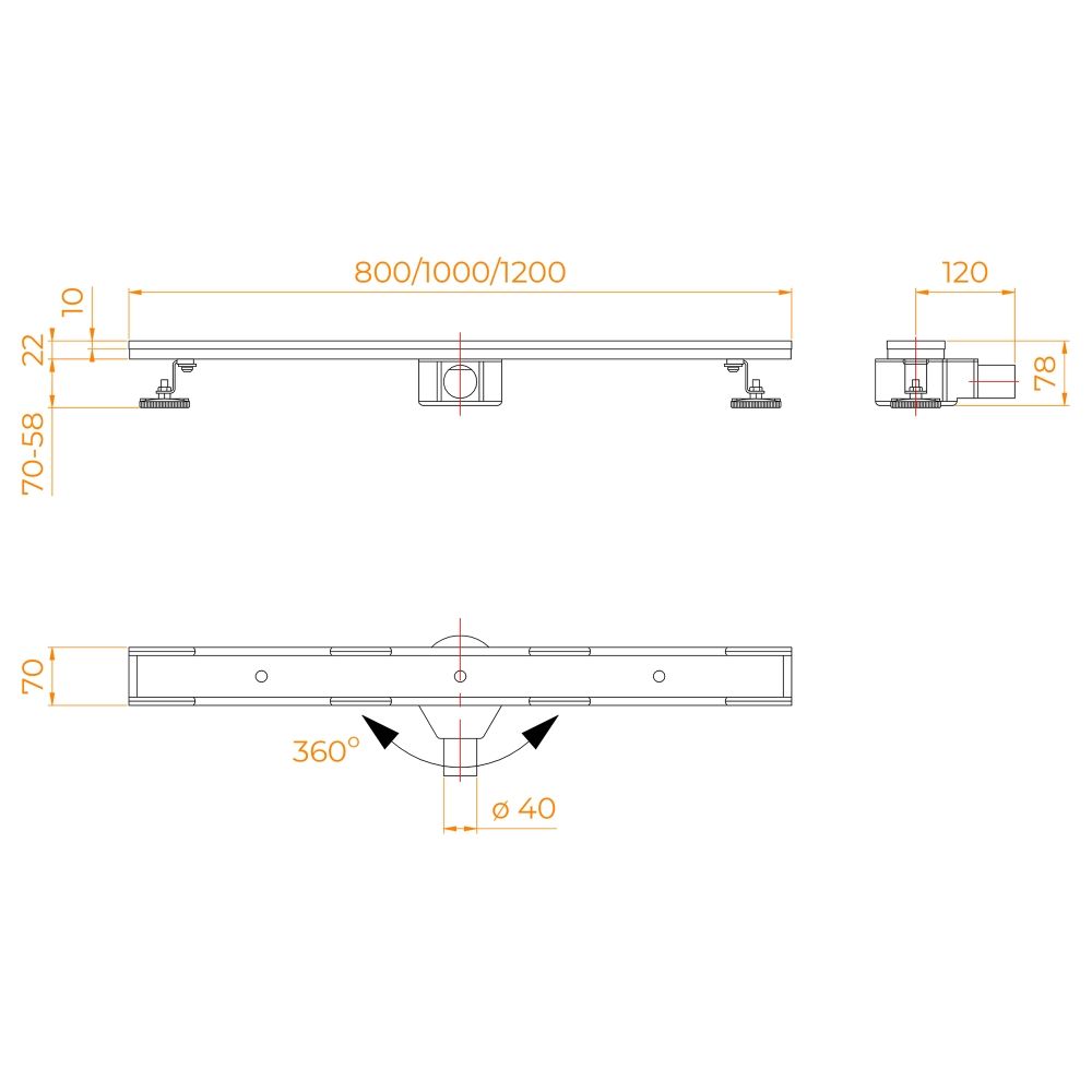 Душевой трап RGW SDR-08 (800)