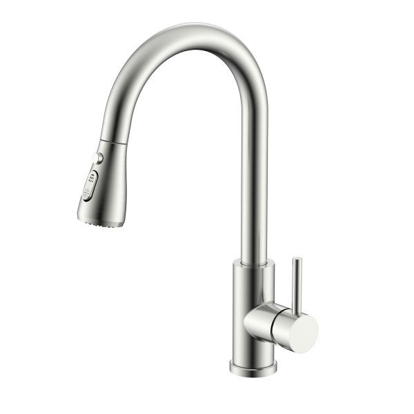 Смеситель для кухни с выдвижным изливом Splenka S203.49.05, сатин