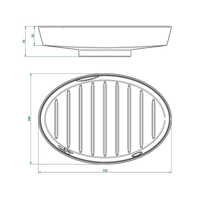 THG CAPUCINE VERT DECOR PLATINE Мыльница керамическая, настольная, декор платина/зеленый, цвет белый