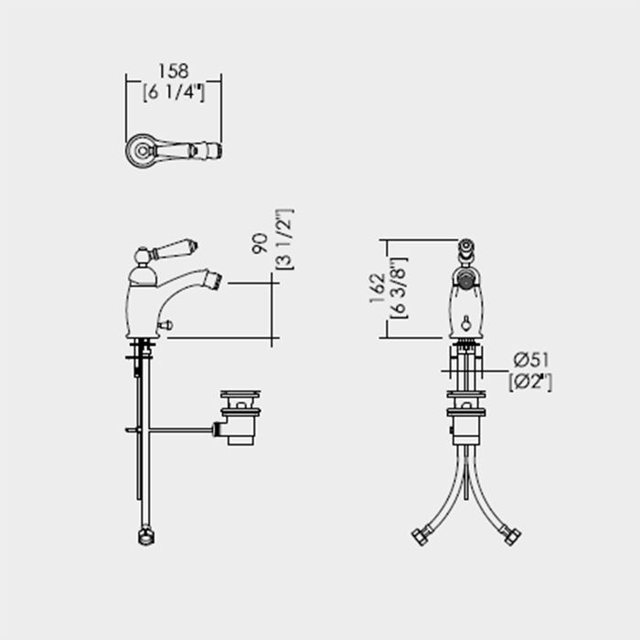 Devon Black Dandy Смеситель для биде  на 1 отв., ручка черная, цвет: хром, артикул MARF57CRBD