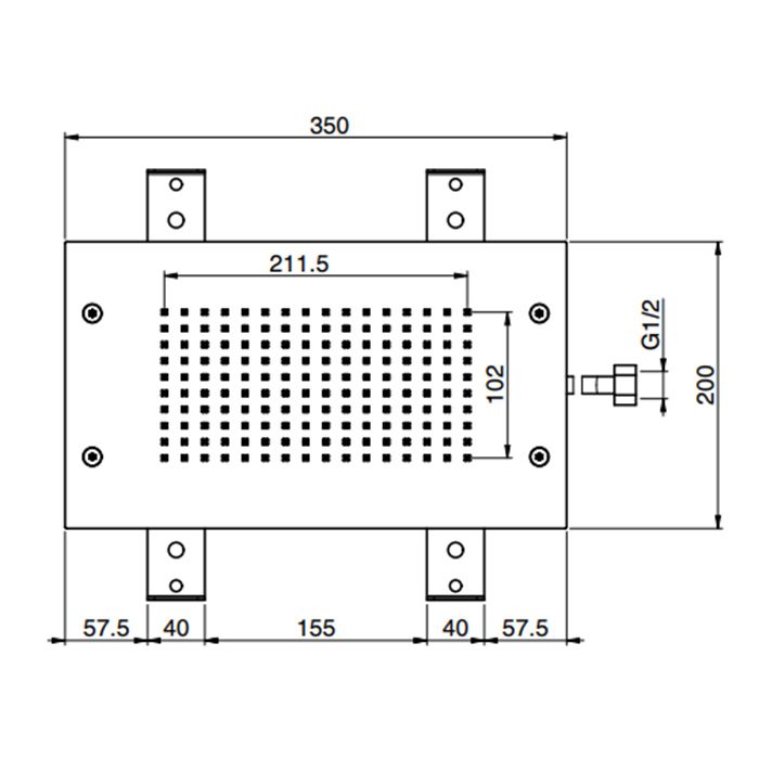 FIMA|Carlo Frattini Wellness Верхний душ Modular 350х200 мм., встраиваемый в потолок, цвет хром