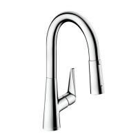 Смеситель для кухни, Hansgrohe, Talis M51, тип открывания воды-однорычажный, тип регулирования воды-керамический картридж, монтаж-на раковину/столешницу, отверстия для монтажа-1, высота, мм-350, вынос излива, мм-185, тип излива-выдвижной, поворотный 110°  Смеситель для кухни, Hansgrohe, Talis M51, тип открывания воды-однорычажный, тип регулирования воды-керамический картридж, монтаж-на раковину/столешницу, отверстия для монтажа-1, высота, мм-350, вынос излива, мм-185, тип излива-выдвижной, поворотный 110°