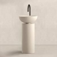 MILLDUE SABA 45 Раковина напольная Ø450x900 мм., слив в стену, без отв. под смеситель, цвет: Caolino (цемент)