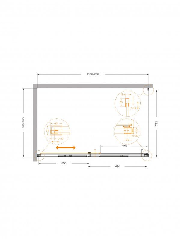 PLANE-AH-1-120/80-C-GM Душевой уголок, артикул PLANE-AH-1-120/80-C-GM