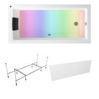 Комплект 5 в 1 Lavinia Boho Element S4-3709008P, акриловая ванна 170x80 см, усиленный металлический каркас с монтажным набором, мягкий силиконовый подголовник, лицевой экран, хромотерапия