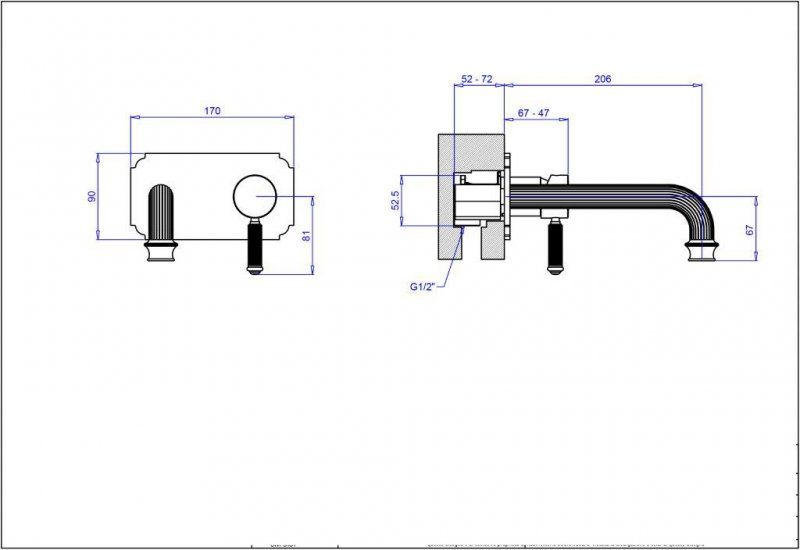 Встраиваемый смеситель для раковины CEZARES OLIMP-BLSM2