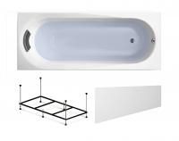 Комплект 4 в 1 Lavinia Boho Biore S2-3501007P, акриловая ванна 170x70 см, металлический каркас с монтажным набором, подголовник, лицевой экран
