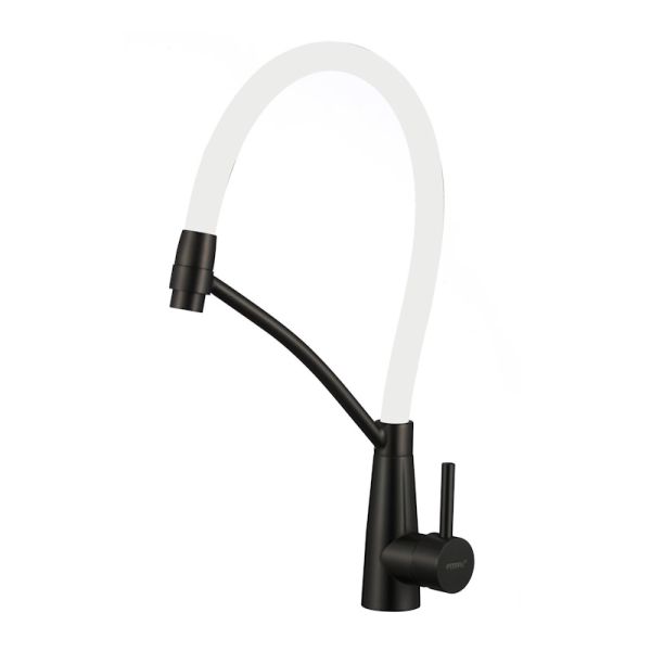 Смеситель для кухни с гибким изливом Fmark FS8255H-02, черный/белый