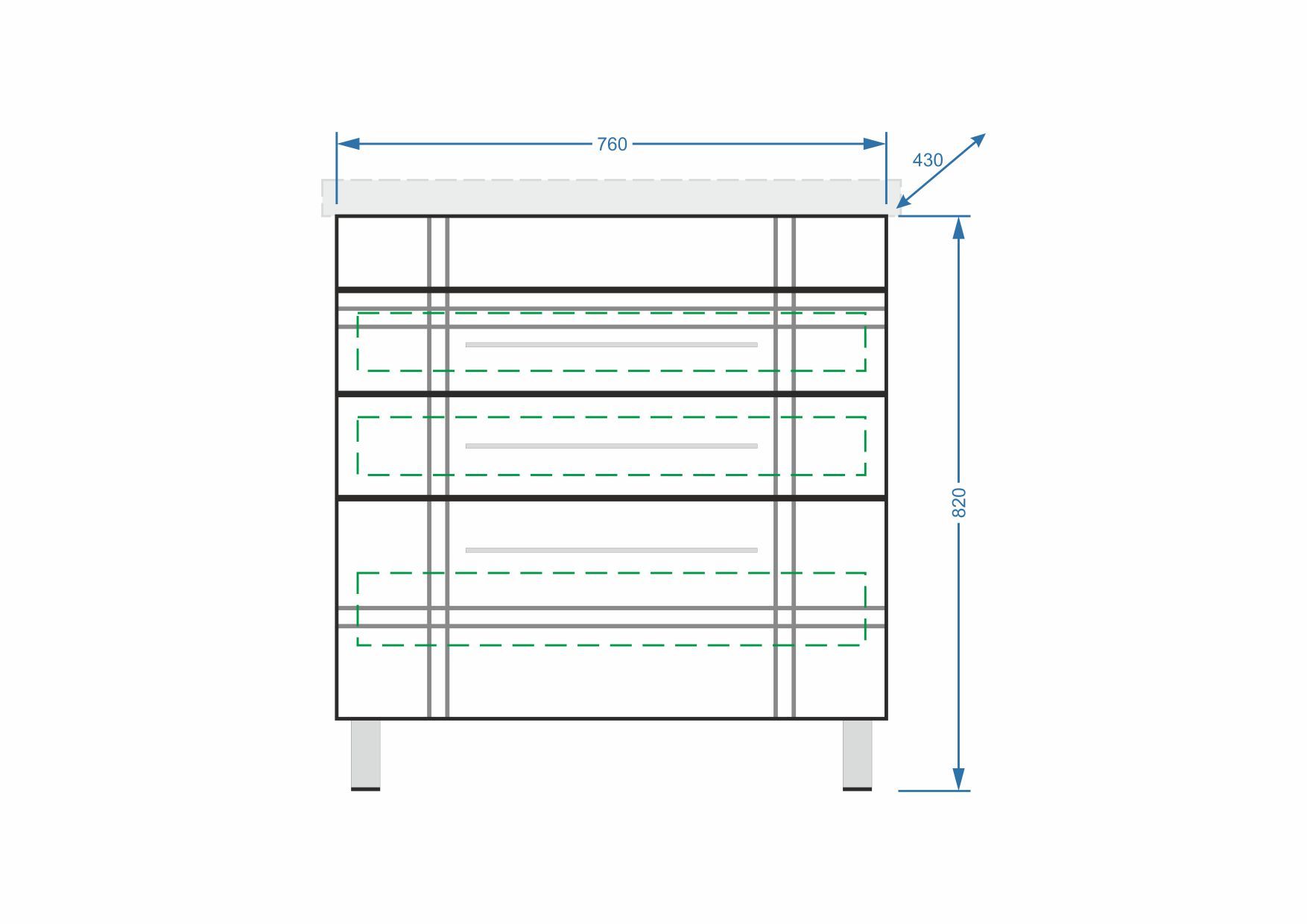 Тумба "Опера 80", патина серебро, Сомо 80